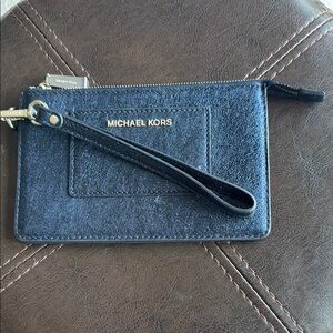 Michael Kors Navy Blue Shimmer Wristlet